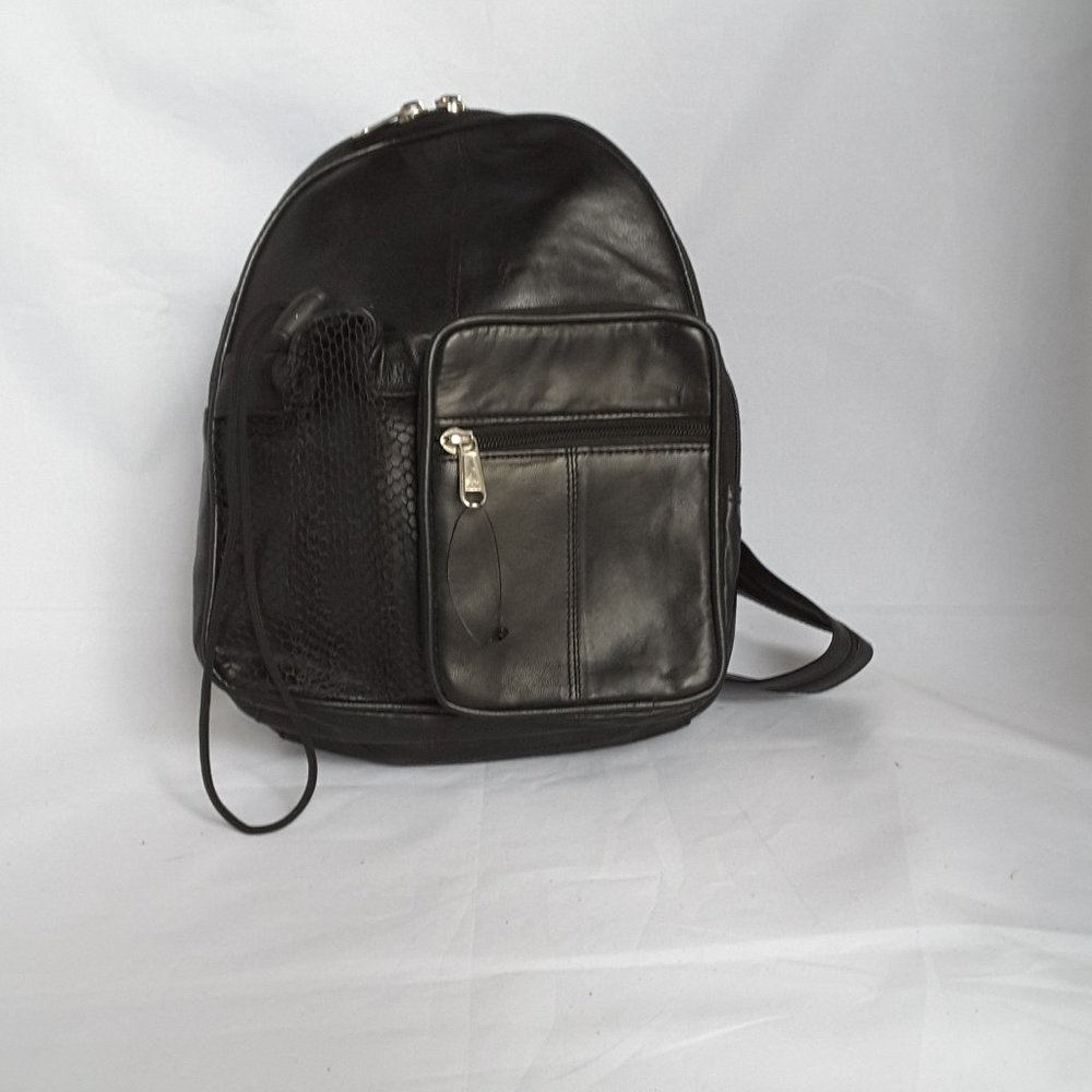 FAUX LEATHER BACKPACK